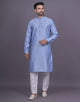 Self Floral Design Stones work Soft Silk Kurta Pyjama Set