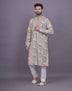 Graceful Floral Print Raw Silk Kurta Pyjama Set