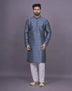 All Over Floral Printed Raw Silk Kurta Pyjama Set