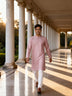 Men's Floral Jacquard Party Wear Kurta Pyjama Set