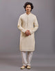 Self Floral with Embellished work Milky Silk Kurta Pyjama