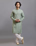 Self Floral with Embellished work Milky Silk Kurta Pyjama