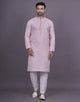 All Over Self Highlighted Thread work Jacquard Kurta Pyjama Set