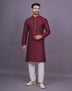 Maroon Self Design with Butta's Jacquard Kurta Set