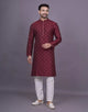 Maroon Self Design with Butta's Jacquard Kurta Set