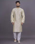 Floral Design Thread work Jacquard Stylish Kurta Pyjama Set