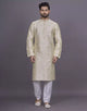 Floral Design Thread work Jacquard Stylish Kurta Pyjama Set