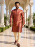 Maroon Floral Zari Design Jacquard Kurta Pyjama Set