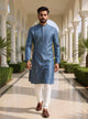 Self Patterned Weaving Cotton Silk Kurta Pajama