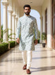 Glaxo Cotton Botanical Print Mehendi Colour Kurta