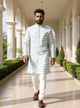 All Over Botanical Print Off White Cotton Kurta