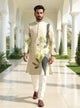 Men's Cotton Silk Floral Print Kurta