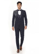 Classic Navy Blue Cutdana work Polynosic Tuxido Suit